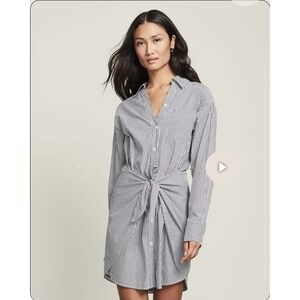 Veronica Beard Striped Shirt Dress‎ Tie Waist Long Sleeve Size 2